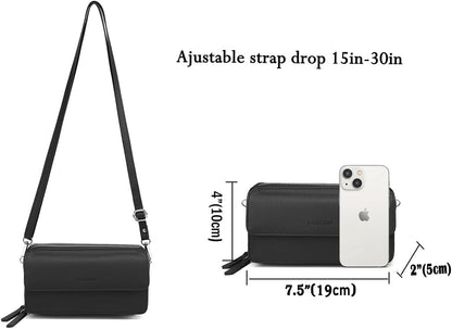 Lanyani RFID Crossbody Wallet Wristlet Purse with Phone Pocket For Women Vegan Leather - Colors A