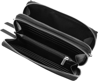 Lanyani RFID Crossbody Wallet Wristlet Purse with Phone Pocket For Women Vegan Leather - Colors A
