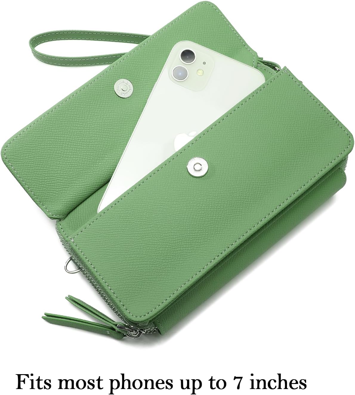 Lanyani RFID Crossbody Wallet Wristlet Purse with Phone Pocket For Women Vegan Leather - Colors A