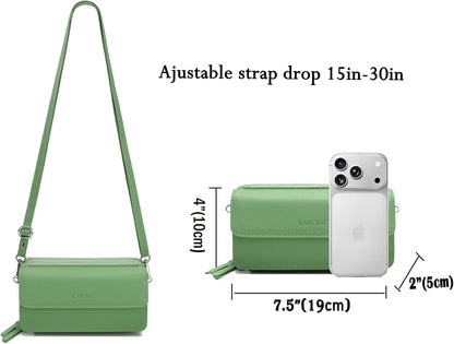 Lanyani RFID Crossbody Wallet Wristlet Purse with Phone Pocket For Women Vegan Leather - Colors A