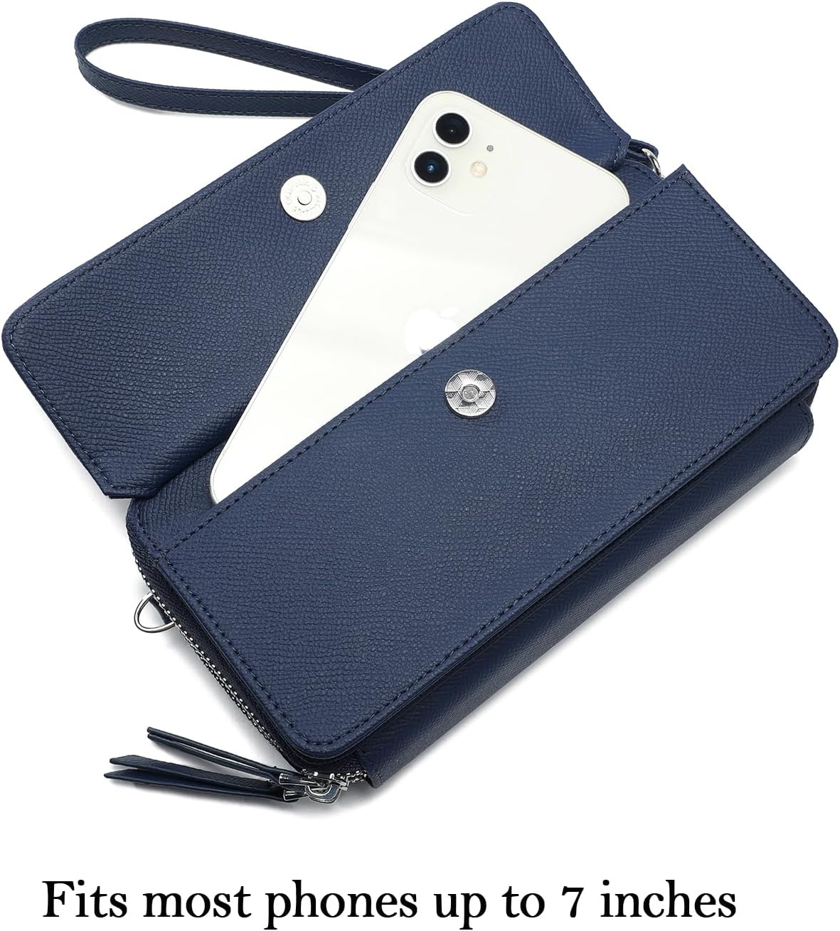 Lanyani RFID Crossbody Wallet Wristlet Purse with Phone Pocket For Women Vegan Leather - Colors A