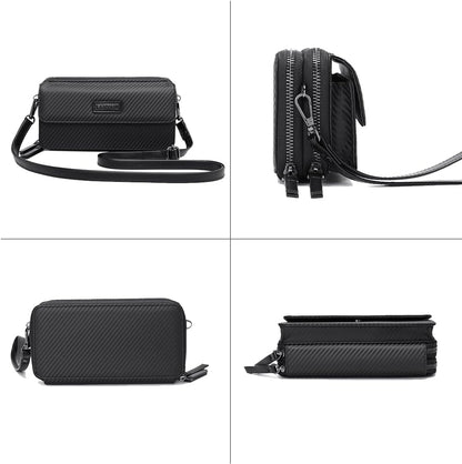 Lanyani RFID Crossbody Wallet Wristlet Purse with Phone Pocket For Women Vegan Leather - Colors A