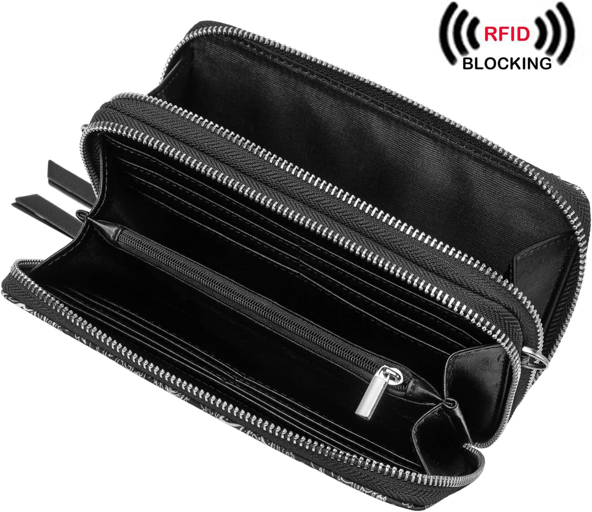 Lanyani RFID Crossbody Wallet Wristlet Purse with Phone Pocket For Women Vegan Leather - Colors A