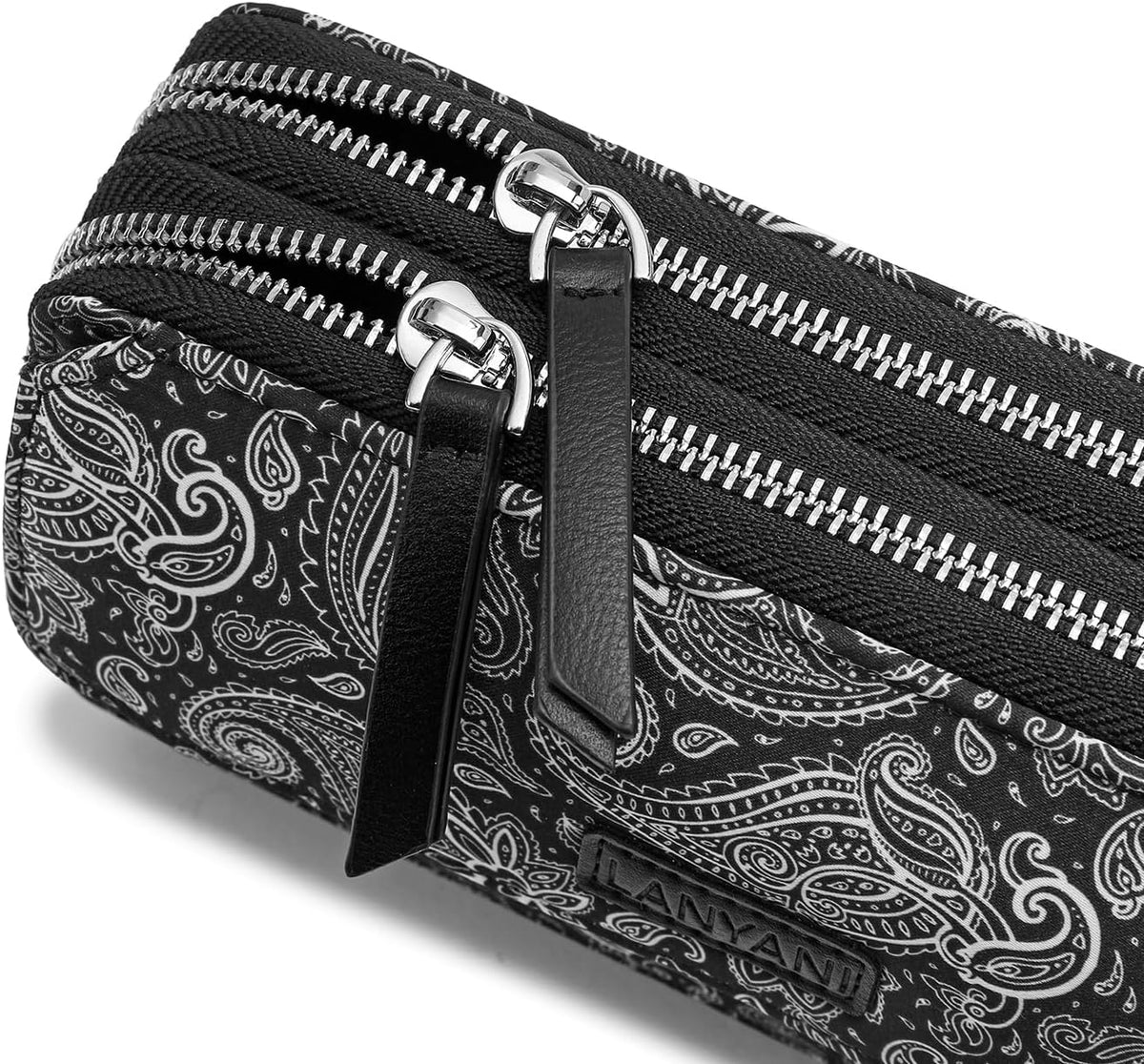 Lanyani RFID Crossbody Wallet Wristlet Purse with Phone Pocket For Women Vegan Leather - Colors A