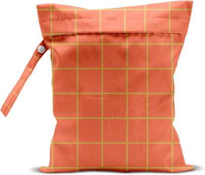 Wet Bag, Wet Dry Bag, Waterproof Swim Bags, Machine Washable Reusable Bags for Beach, Pool, Diapers, and Dirty Yoga Gym Clothes(Pink & White Stripe Prin