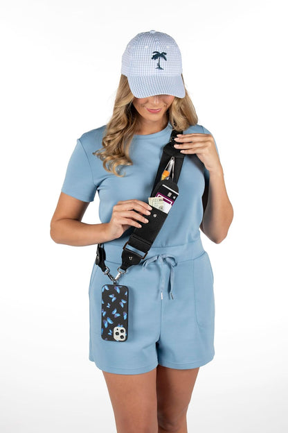 Crossbody Phone Purse, Stashie Clip and Go Strap with 3 Pockets for Cards and Cash, for Travel, Concerts, Sports