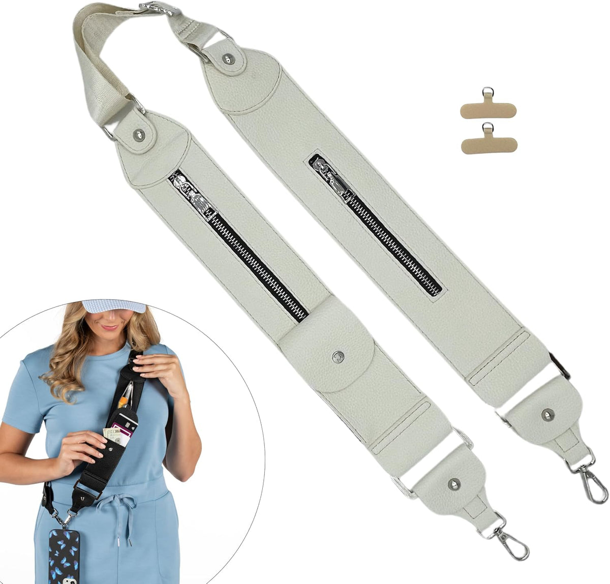 Crossbody Phone Purse, Stashie Clip and Go Strap with 3 Pockets for Cards and Cash, for Travel, Concerts, Sports