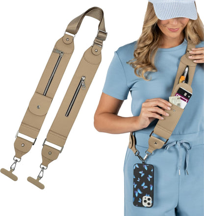 Crossbody Phone Purse, Stashie Clip and Go Strap with 3 Pockets for Cards and Cash, for Travel, Concerts, Sports