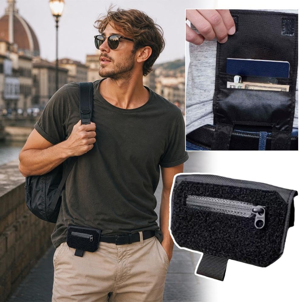 Slim Belt Wallet for Men, 2026 New Money Belt for Travel for Men Hidden, Concealed Retractable Quick Access Wallet for Easy Carry Daily Gift for Father‘s Day