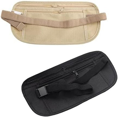 Upgraded Money Belt for Travel Hidden RFID Security Pouch Anti-Theft Passport Fanny Pack for Men & Women Present Gift money pouches for cash small travel money pouch under clothes for men Khaki