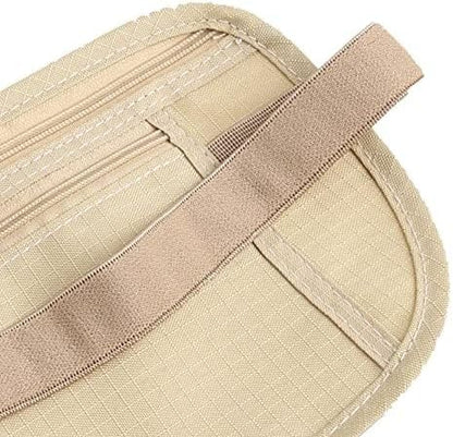 Upgraded Money Belt for Travel Hidden RFID Security Pouch Anti-Theft Passport Fanny Pack for Men & Women Present Gift money pouches for cash small travel money pouch under clothes for men Khaki