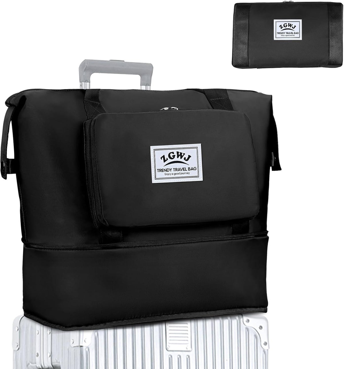 Travel Tote Bags, Expandable Overnight Weekender Bag for Women Foldable Carry-On | Expandable