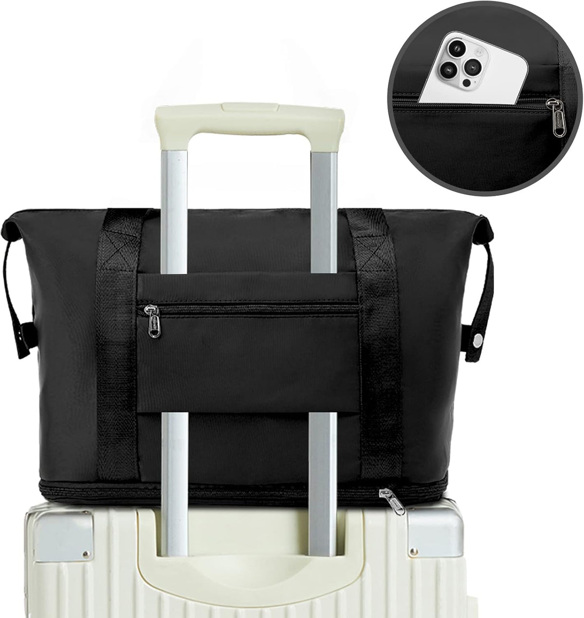 Travel Tote Bags, Expandable Overnight Weekender Bag for Women Foldable Carry-On | Expandable