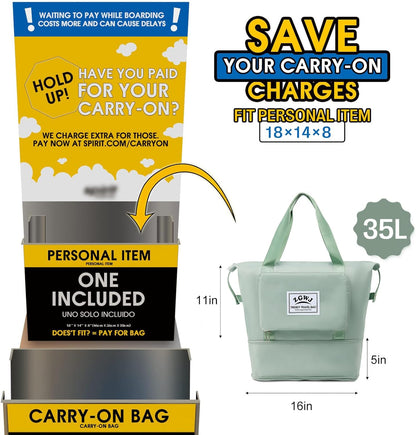 Travel Tote Bags, Expandable Overnight Weekender Bag for Women Foldable Carry-On | Expandable