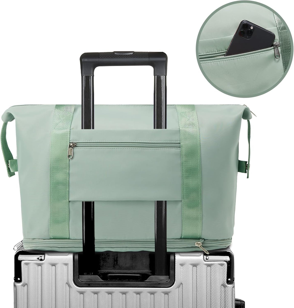 Travel Tote Bags, Expandable Overnight Weekender Bag for Women Foldable Carry-On | Expandable