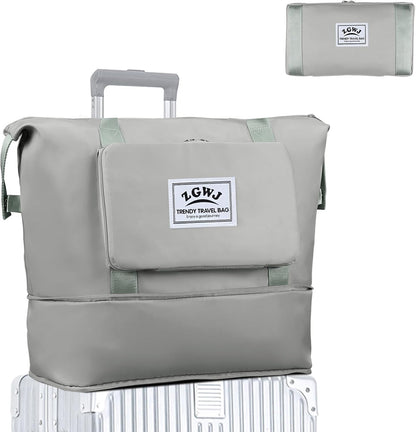 Travel Tote Bags, Expandable Overnight Weekender Bag for Women Foldable Carry-On | Expandable
