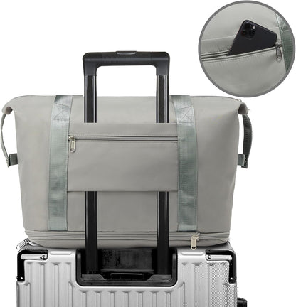 Travel Tote Bags, Expandable Overnight Weekender Bag for Women Foldable Carry-On | Expandable