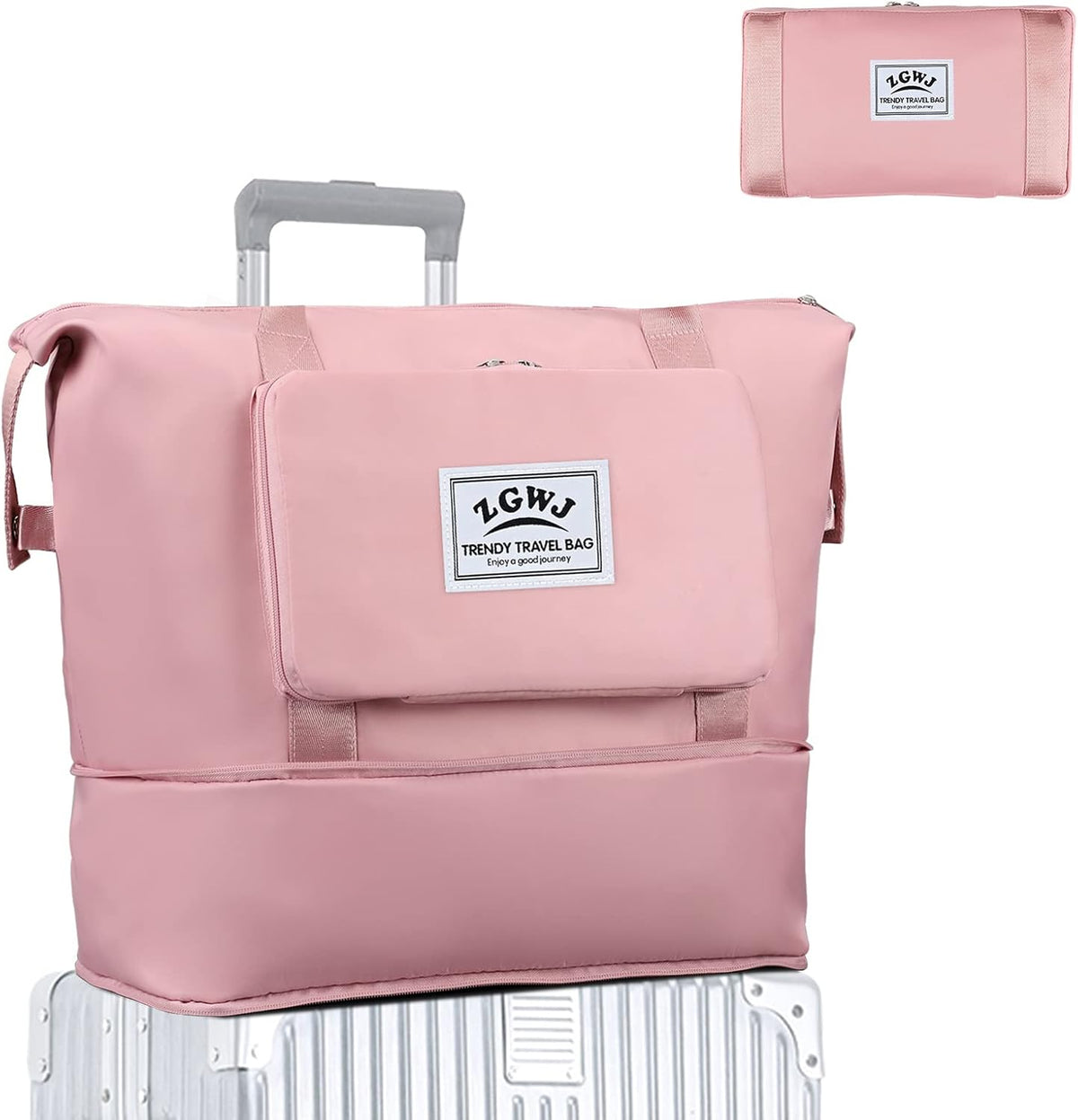 Travel Tote Bags, Expandable Overnight Weekender Bag for Women Foldable Carry-On | Expandable
