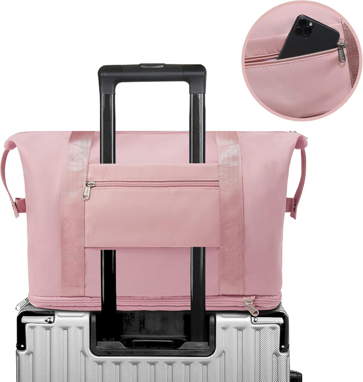 Travel Tote Bags, Expandable Overnight Weekender Bag for Women Foldable Carry-On | Expandable