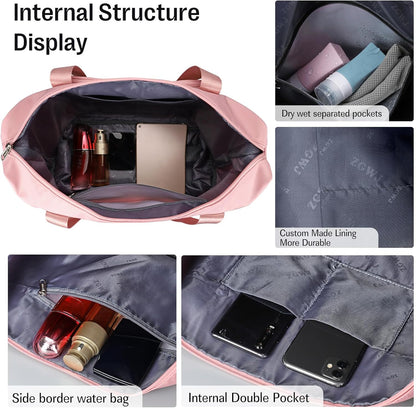 Travel Tote Bags, Expandable Overnight Weekender Bag for Women Foldable Carry-On | Expandable