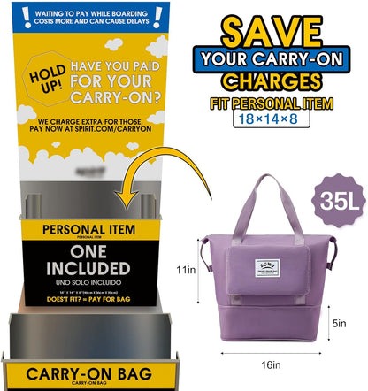 Travel Tote Bags, Expandable Overnight Weekender Bag for Women Foldable Carry-On | Expandable