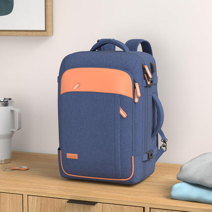 Carry on Travel Backpacks, Extra Large 40L Flight Approved Bag for Men & Women,Expandable Suitcase Backpack With 4 Packing Cubes,Water Resistant Luggage Daypack Business Weekender Bag, Grey