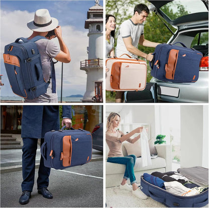 Carry on Travel Backpacks, Extra Large 40L Flight Approved Bag for Men & Women,Expandable Suitcase Backpack With 4 Packing Cubes,Water Resistant Luggage Daypack Business Weekender Bag, Grey