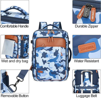 Carry on Travel Backpacks, Extra Large 40L Flight Approved Bag for Men & Women,Expandable Suitcase Backpack With 4 Packing Cubes,Water Resistant Luggage Daypack Business Weekender Bag, Grey
