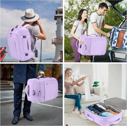 Carry on Travel Backpacks, Extra Large 40L Flight Approved Bag for Men & Women,Expandable Suitcase Backpack With 4 Packing Cubes,Water Resistant Luggage Daypack Business Weekender Bag, Grey