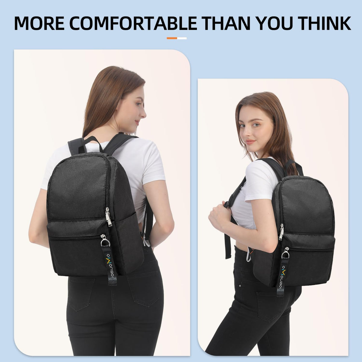 Casual Daypacks Superbreak Backpack 14 inch Laptop Backpack for Women & Men Fits Tourism Business (Black)