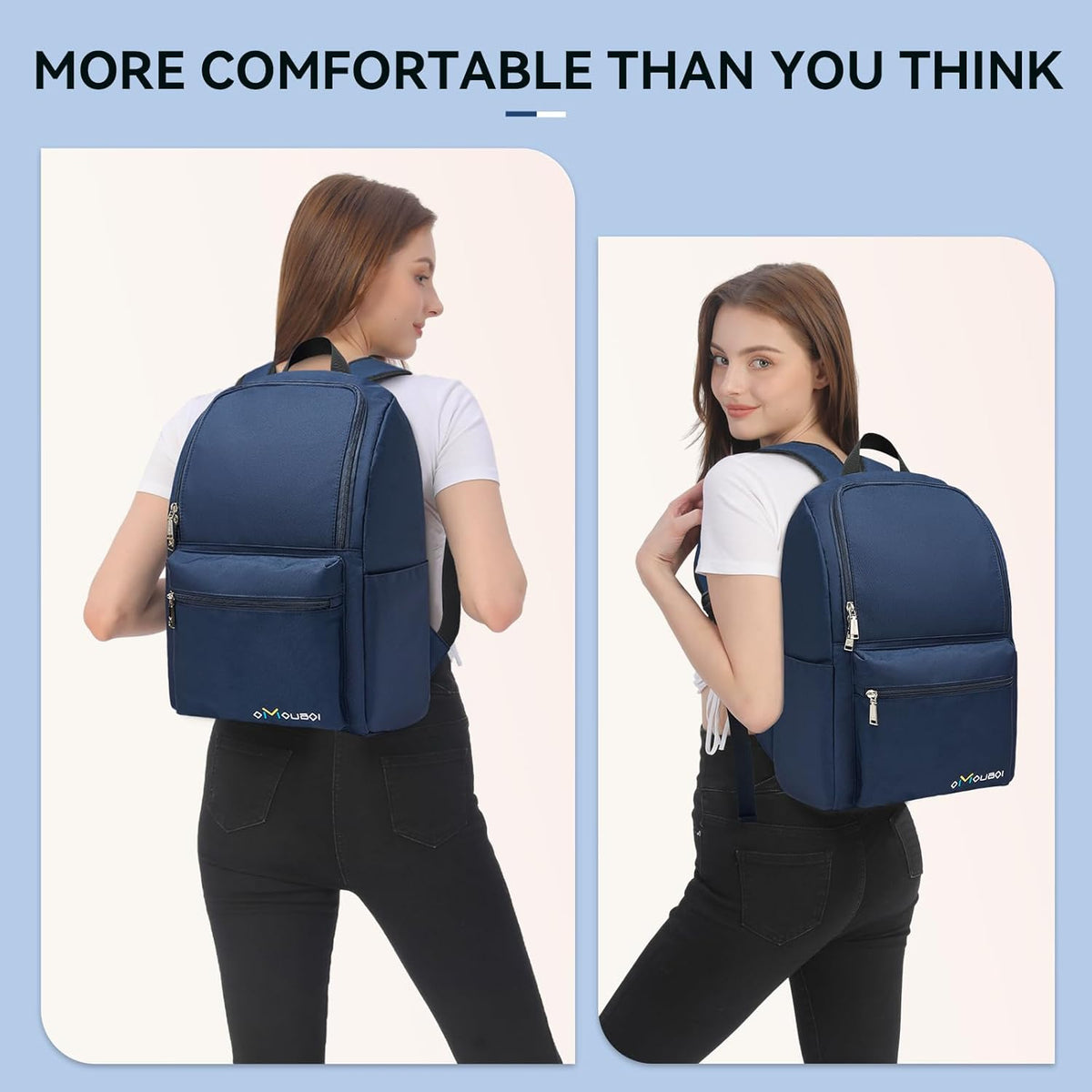 Casual Daypacks Superbreak Backpack 14 inch Laptop Backpack for Women & Men Fits Tourism Business (Black)