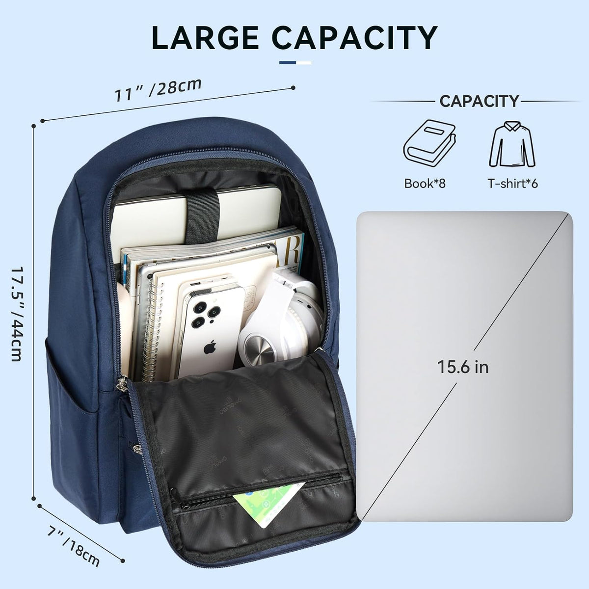 Casual Daypacks Superbreak Backpack 14 inch Laptop Backpack for Women & Men Fits Tourism Business (Black)