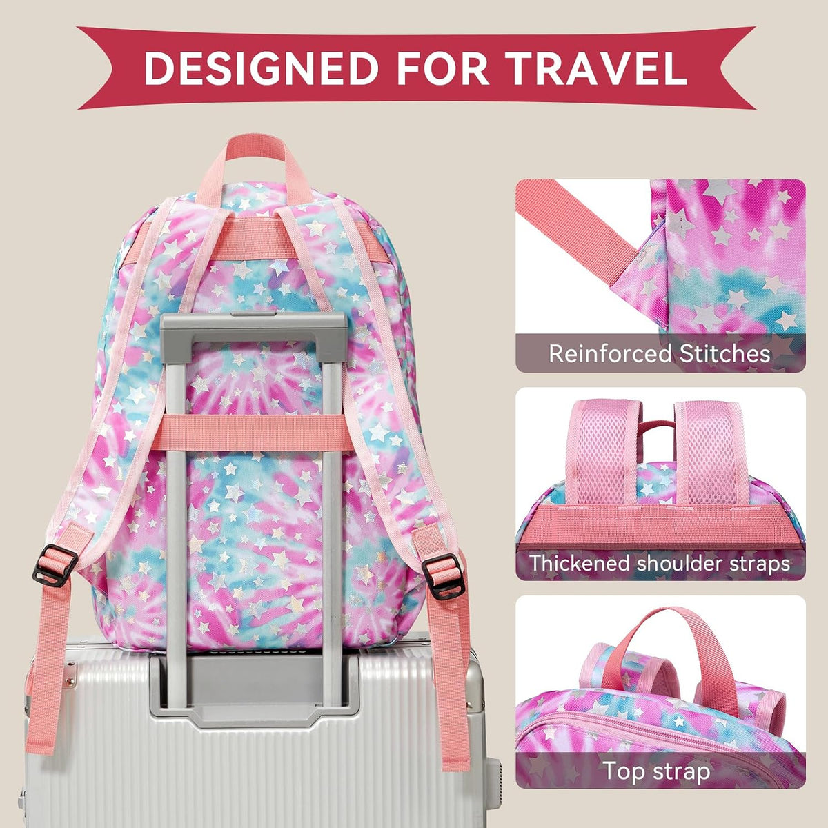 Casual Daypacks Superbreak Backpack 14 inch Laptop Backpack for Women & Men Fits Tourism Business (Black)