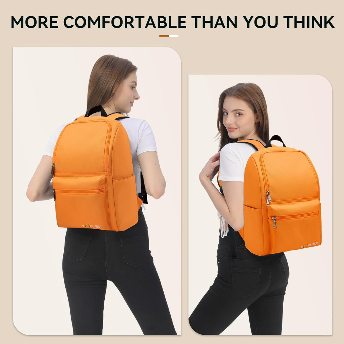 Casual Daypacks Superbreak Backpack 14 inch Laptop Backpack for Women & Men Fits Tourism Business (Black)