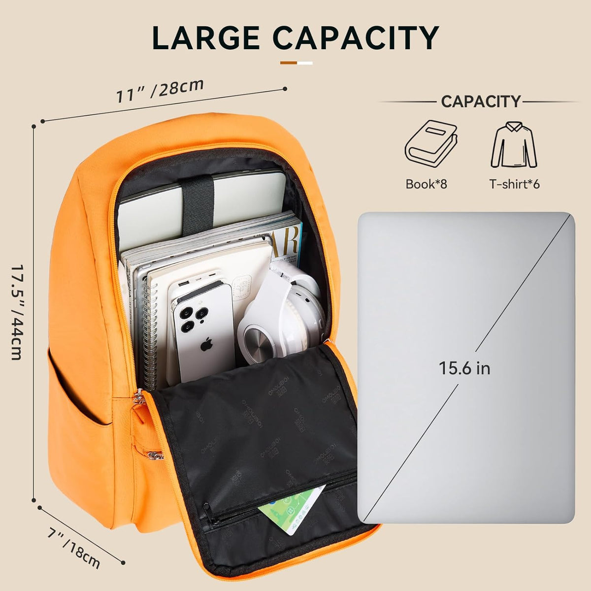 Casual Daypacks Superbreak Backpack 14 inch Laptop Backpack for Women & Men Fits Tourism Business (Black)
