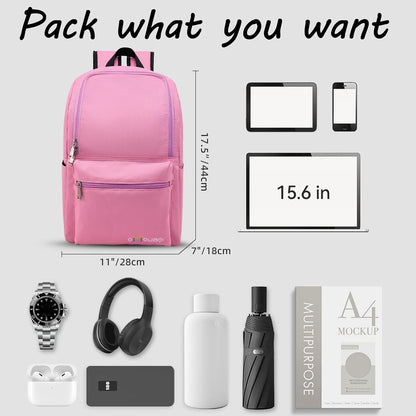 Casual Daypacks Superbreak Backpack 14 inch Laptop Backpack for Women & Men Fits Tourism Business (Black)