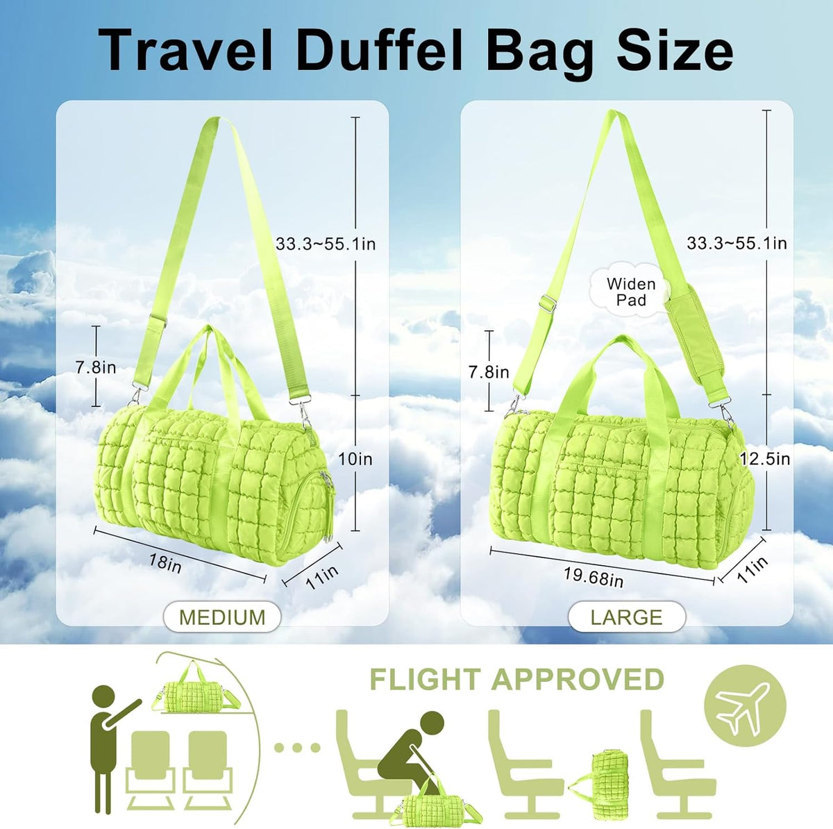 Quilted Travel Duffle Bag Gym Bag for Women,Large Puffer Duffle Weekender Bag with Compartment,Workout Overnight Carry on Organizer Bag Duffle Bag for Airplane Travel(Purple)