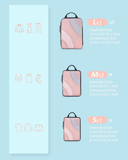 Compression Packing Cubes, 6 Set/4 Set/2 Set Travel Packing Cubes for Carry on Suitcases, Compression Suitcase Organizers Bag Set & Travel Cubes for Luggage, Lightweight Packing Organizers