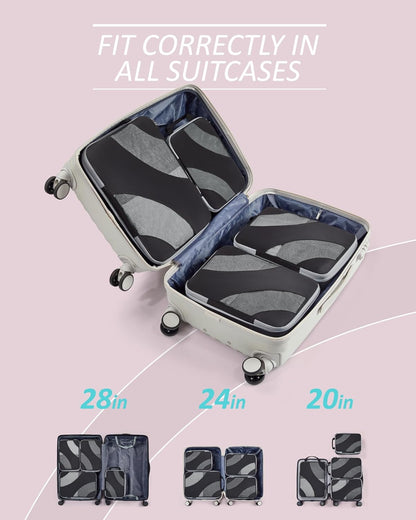 Compression Packing Cubes, 6 Set/4 Set/2 Set Travel Packing Cubes for Carry on Suitcases, Compression Suitcase Organizers Bag Set & Travel Cubes for Luggage, Lightweight Packing Organizers