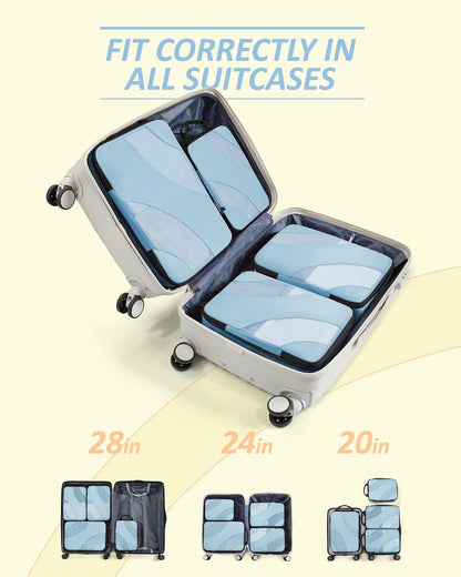 Compression Packing Cubes, 6 Set/4 Set/2 Set Travel Packing Cubes for Carry on Suitcases, Compression Suitcase Organizers Bag Set & Travel Cubes for Luggage, Lightweight Packing Organizers