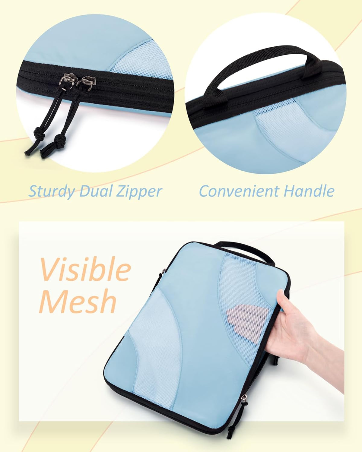 Compression Packing Cubes, 6 Set/4 Set/2 Set Travel Packing Cubes for Carry on Suitcases, Compression Suitcase Organizers Bag Set & Travel Cubes for Luggage, Lightweight Packing Organizers