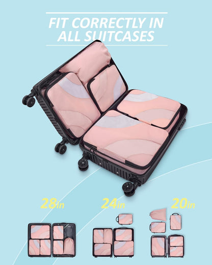 Compression Packing Cubes, 6 Set/4 Set/2 Set Travel Packing Cubes for Carry on Suitcases, Compression Suitcase Organizers Bag Set & Travel Cubes for Luggage, Lightweight Packing Organizers