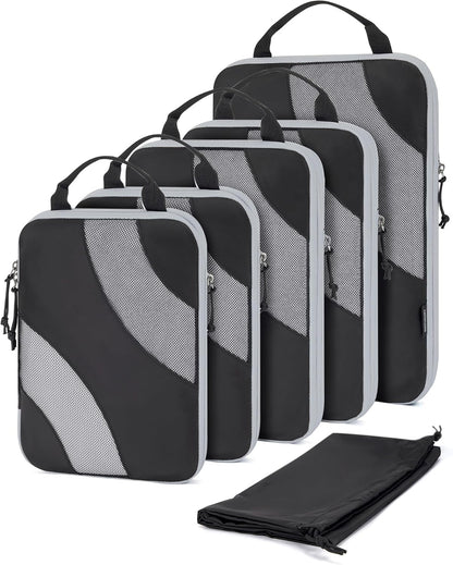 Compression Packing Cubes, 6 Set/4 Set/2 Set Travel Packing Cubes for Carry on Suitcases, Compression Suitcase Organizers Bag Set & Travel Cubes for Luggage, Lightweight Packing Organizers