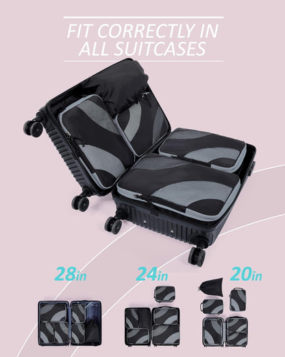 Compression Packing Cubes, 6 Set/4 Set/2 Set Travel Packing Cubes for Carry on Suitcases, Compression Suitcase Organizers Bag Set & Travel Cubes for Luggage, Lightweight Packing Organizers