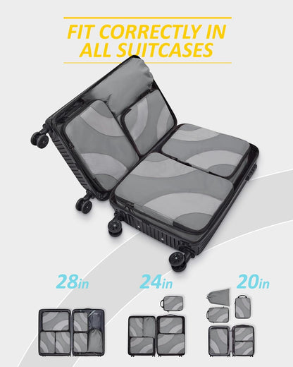 Compression Packing Cubes, 6 Set/4 Set/2 Set Travel Packing Cubes for Carry on Suitcases, Compression Suitcase Organizers Bag Set & Travel Cubes for Luggage, Lightweight Packing Organizers