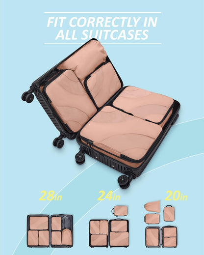 Compression Packing Cubes, 6 Set/4 Set/2 Set Travel Packing Cubes for Carry on Suitcases, Compression Suitcase Organizers Bag Set & Travel Cubes for Luggage, Lightweight Packing Organizers