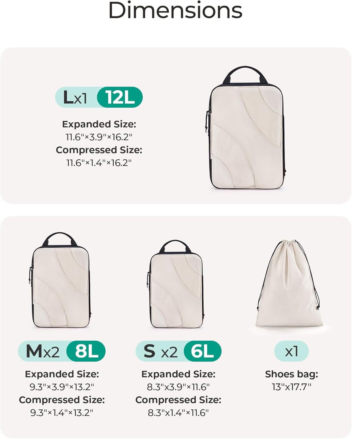 Compression Packing Cubes, 6 Set/4 Set/2 Set Travel Packing Cubes for Carry on Suitcases, Compression Suitcase Organizers Bag Set & Travel Cubes for Luggage, Lightweight Packing Organizers