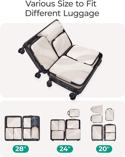 Compression Packing Cubes, 6 Set/4 Set/2 Set Travel Packing Cubes for Carry on Suitcases, Compression Suitcase Organizers Bag Set & Travel Cubes for Luggage, Lightweight Packing Organizers
