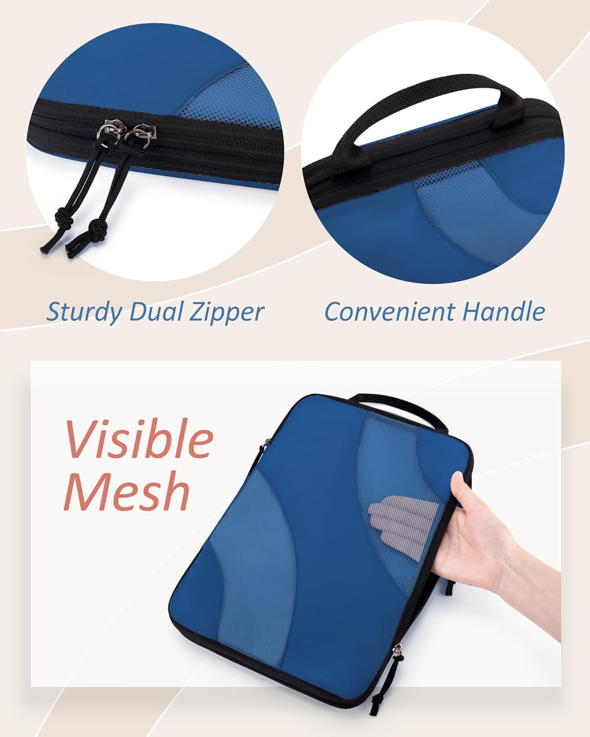 Compression Packing Cubes, 6 Set/4 Set/2 Set Travel Packing Cubes for Carry on Suitcases, Compression Suitcase Organizers Bag Set & Travel Cubes for Luggage, Lightweight Packing Organizers