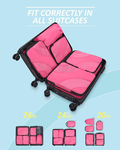 Compression Packing Cubes, 6 Set/4 Set/2 Set Travel Packing Cubes for Carry on Suitcases, Compression Suitcase Organizers Bag Set & Travel Cubes for Luggage, Lightweight Packing Organizers